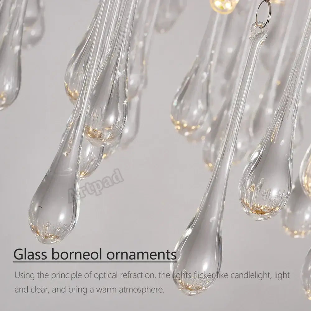 Modern golden branch led ceiling chandelier living room crystal light