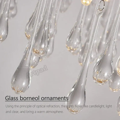 Modern golden branch led ceiling chandelier living room crystal light