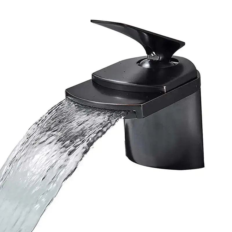 Modern golden brass waterfall vessel sink faucet bathroom tap