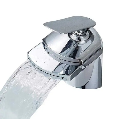 Modern golden brass waterfall vessel sink faucet bathroom tap