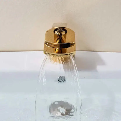 Modern golden brass waterfall vessel sink faucet bathroom tap