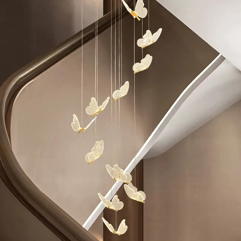Modern golden butterfly led chandelier living room pendant light