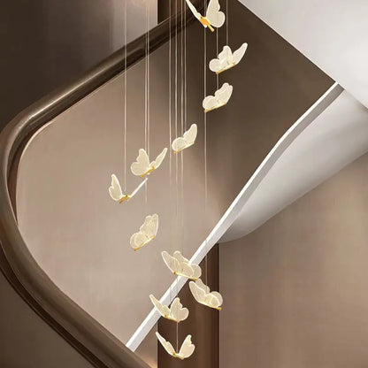Modern golden butterfly led chandelier living room pendant light