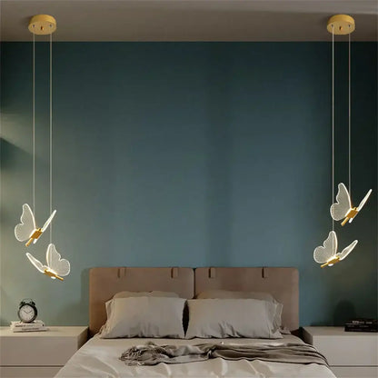 Modern golden butterfly led chandelier living room pendant light