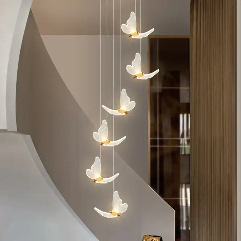 Modern golden butterfly led chandelier living room pendant light