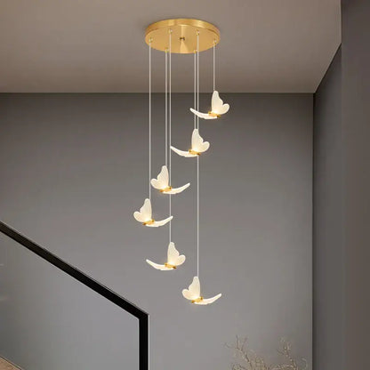 Modern golden butterfly led chandelier living room pendant light