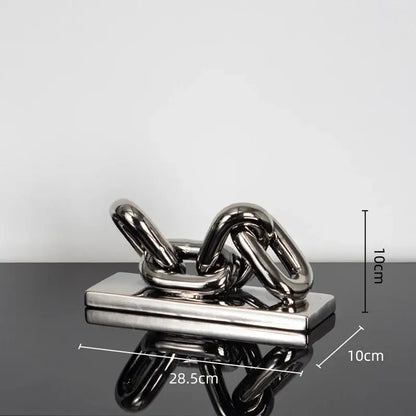 Modern golden chain home decoration figurine living room sculpture