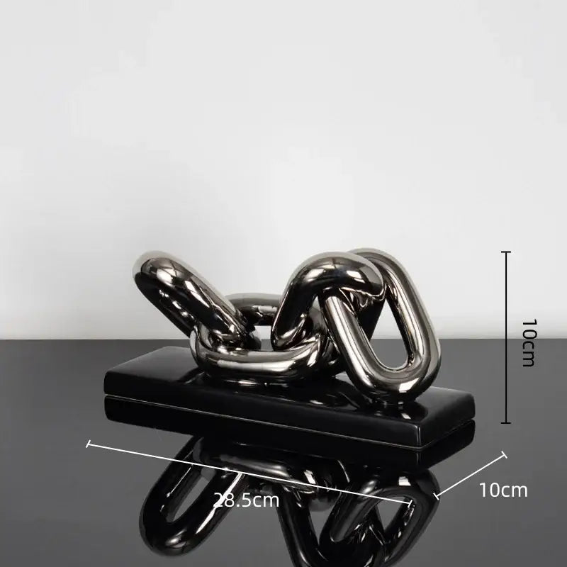 Modern golden chain home decoration figurine living room sculpture
