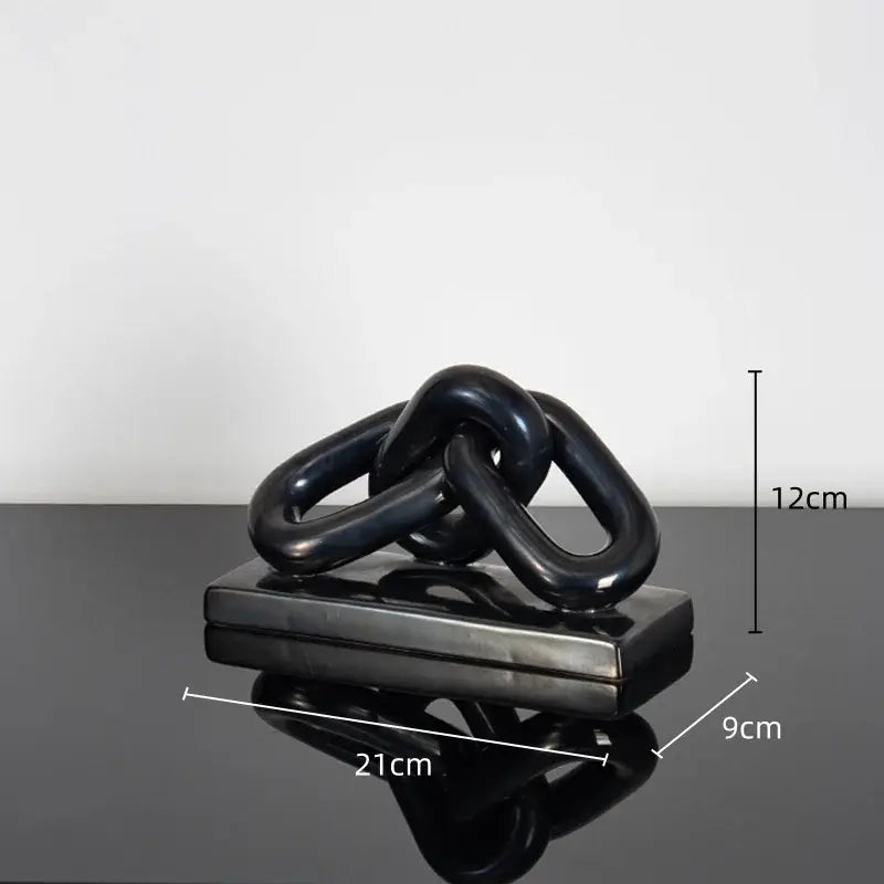 Modern golden chain home decoration figurine living room sculpture
