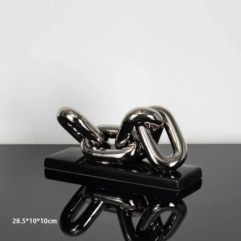 Modern golden chain home decoration figurine living room sculpture