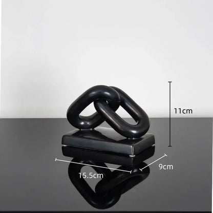 Modern golden chain home decoration figurine living room sculpture