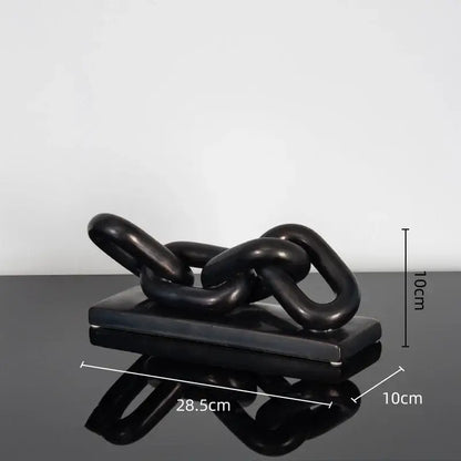 Modern golden chain home decoration figurine living room sculpture