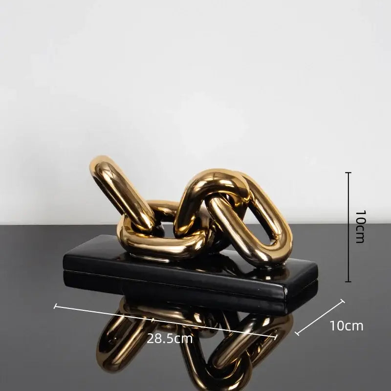 Modern golden chain home decoration figurine living room sculpture