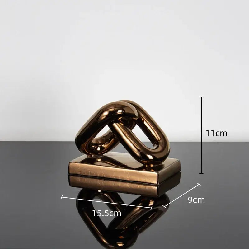 Modern golden chain home decoration figurine living room sculpture