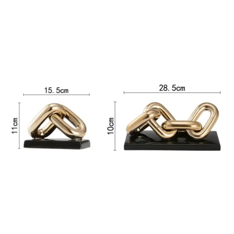 Modern golden chain home decoration figurine living room sculpture