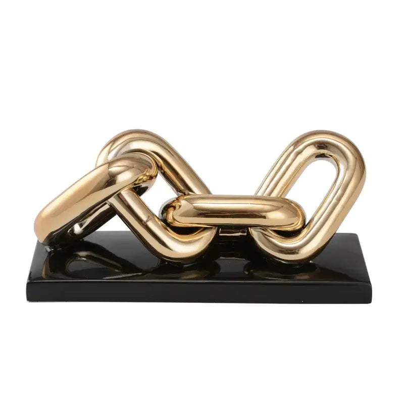 Modern golden chain home decoration figurine living room sculpture