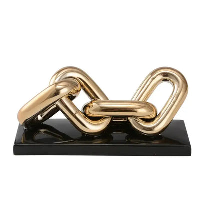 Modern golden chain home decoration figurine living room sculpture