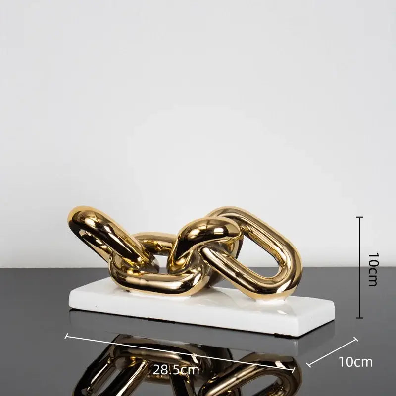 Modern golden chain home decoration figurine living room sculpture