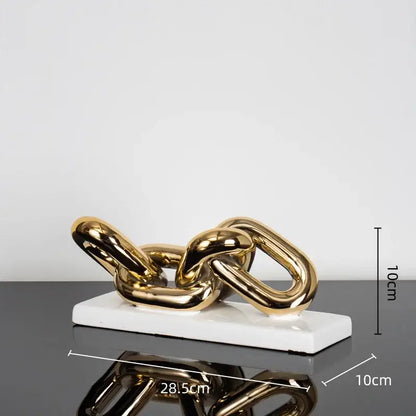 Modern golden chain home decoration figurine living room sculpture