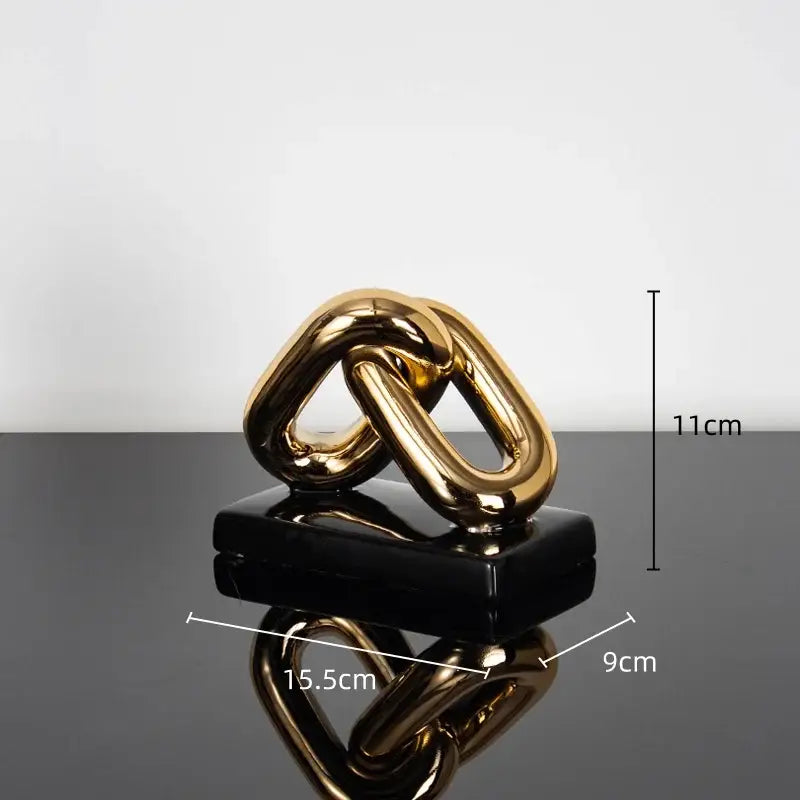Modern golden chain home decoration figurine living room sculpture