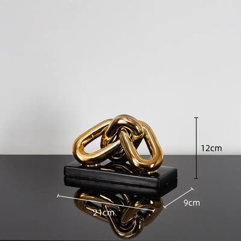 Modern golden chain home decoration figurine living room sculpture