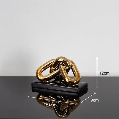 Modern golden chain home decoration figurine living room sculpture