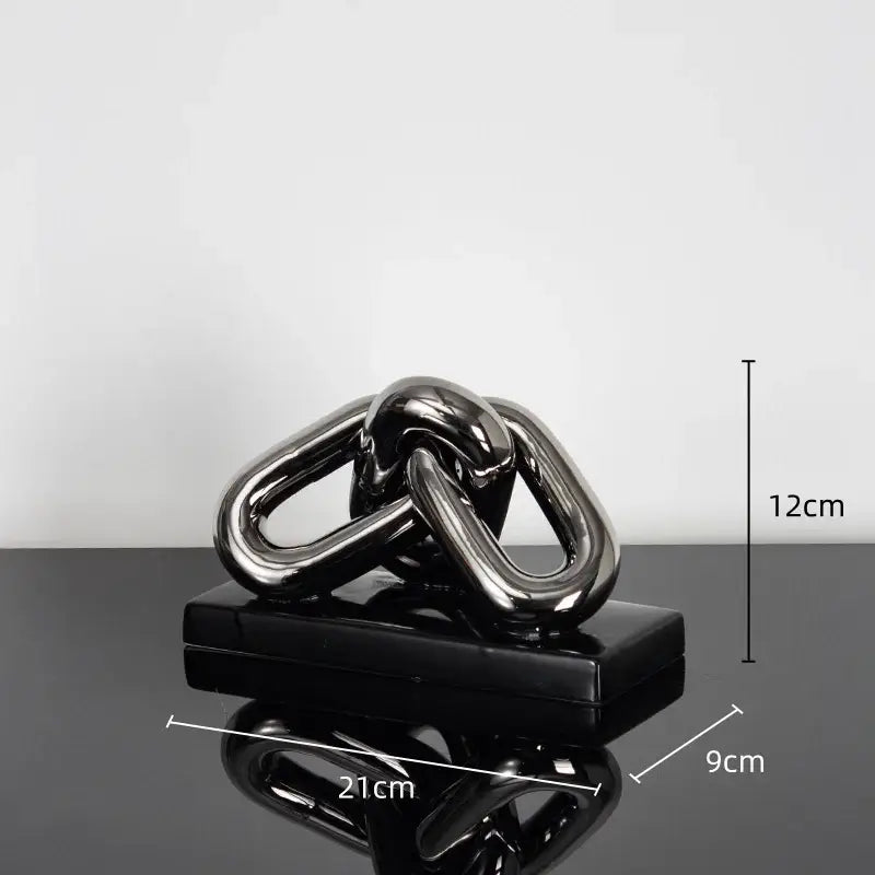 Modern golden chain home decoration figurine living room sculpture