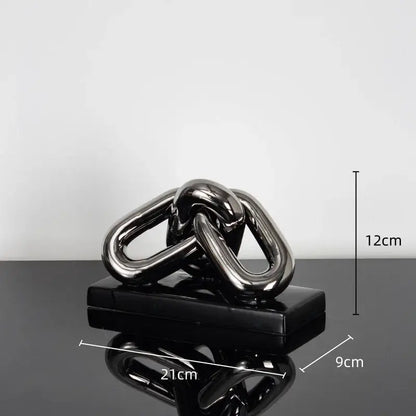 Modern golden chain home decoration figurine living room sculpture