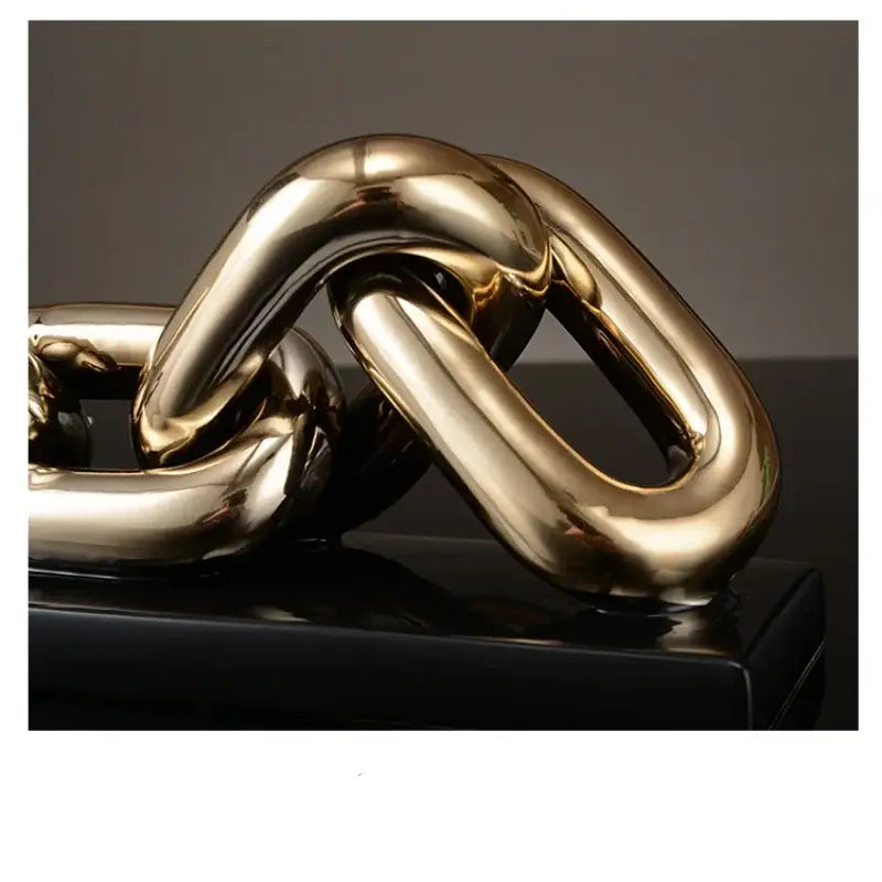 Modern golden chain home decoration figurine living room sculpture