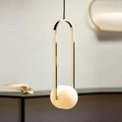 Modern golden chandelier led pendant lights dining room glass spheres