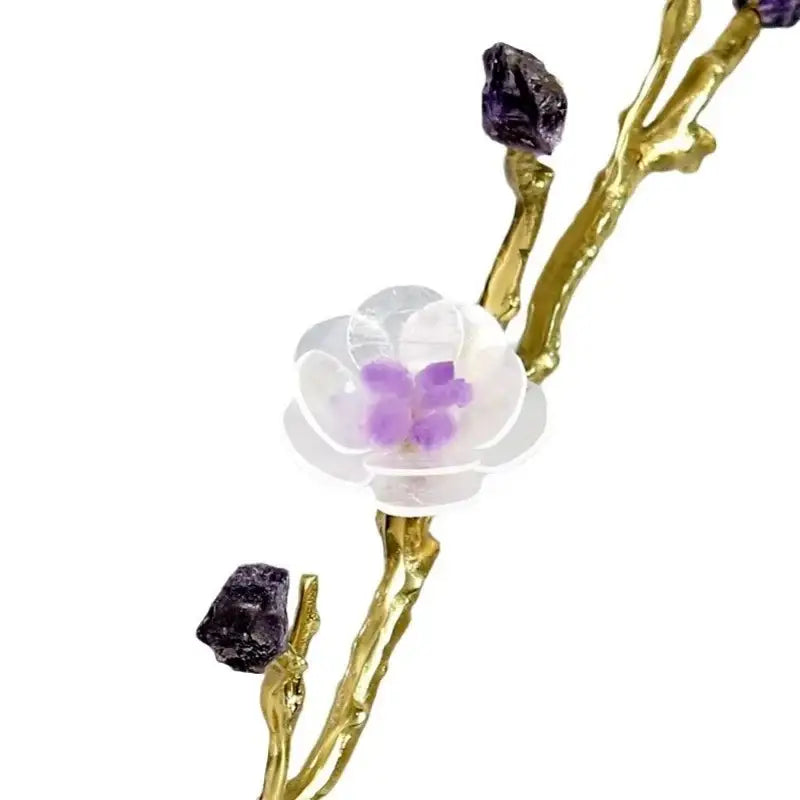 Modern golden crystal flower tree sculpture living room decor