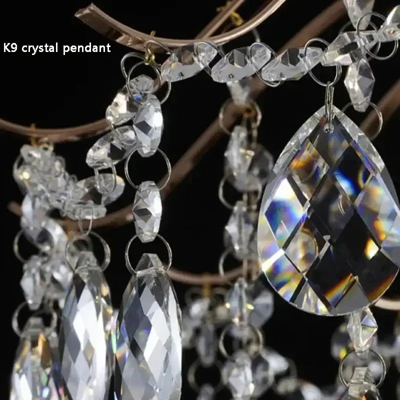 Modern golden crystal led chandelier living room light