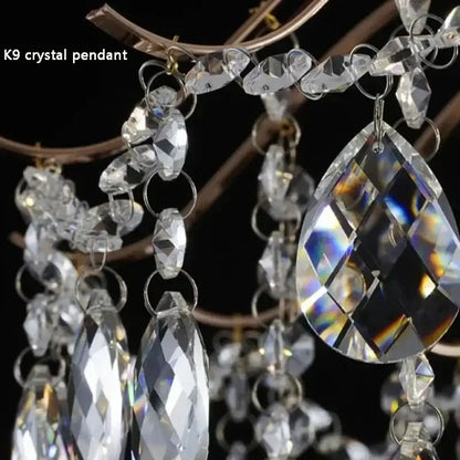 Modern golden crystal led chandelier living room light
