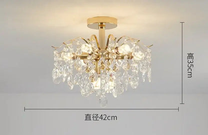 Modern golden crystal led chandelier living room light
