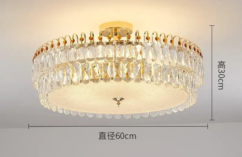 Modern golden crystal led chandelier living room light
