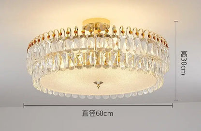Modern golden crystal led chandelier living room light
