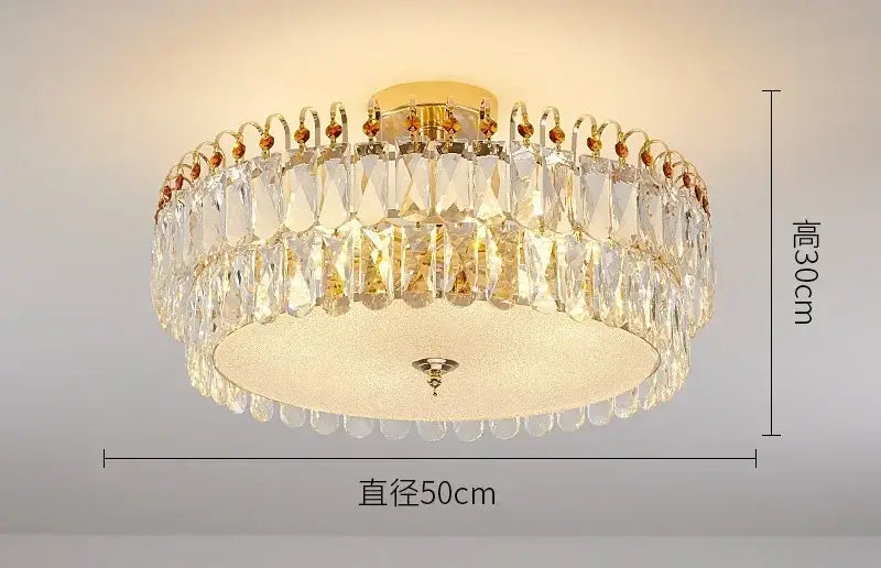 Modern golden crystal led chandelier living room light