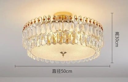 Modern golden crystal led chandelier living room light