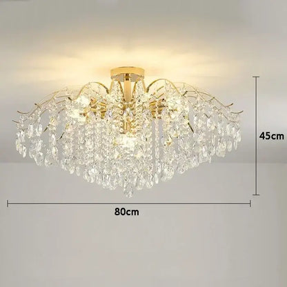 Modern golden crystal led chandelier living room light