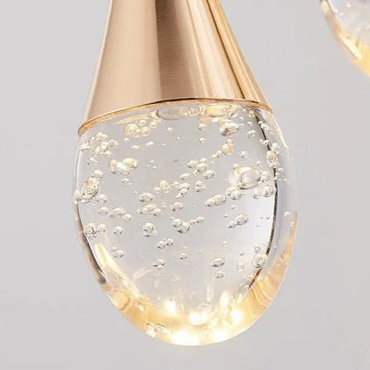 Modern golden crystal led staircase chandelier for lobby lighting