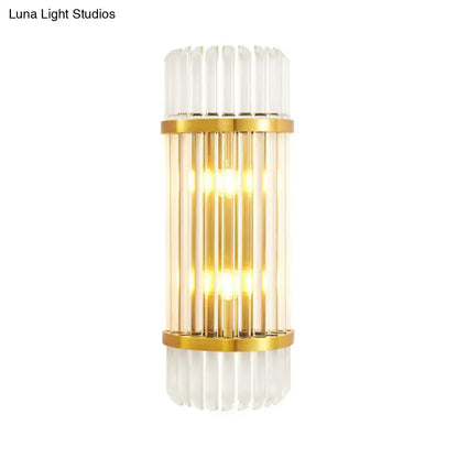 Modern golden crystal shade wall sconce bedroom lamp