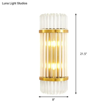Modern golden crystal shade wall sconce bedroom lamp