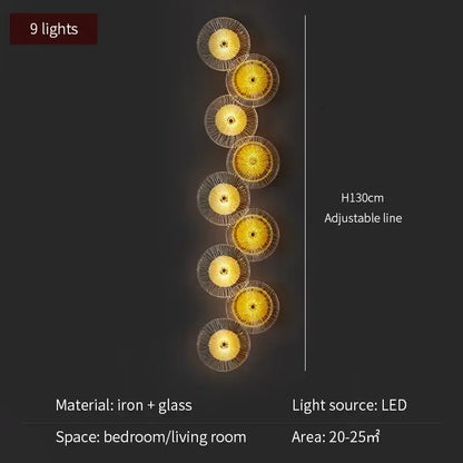 Modern golden crystal wall lamp set of 4 for living room