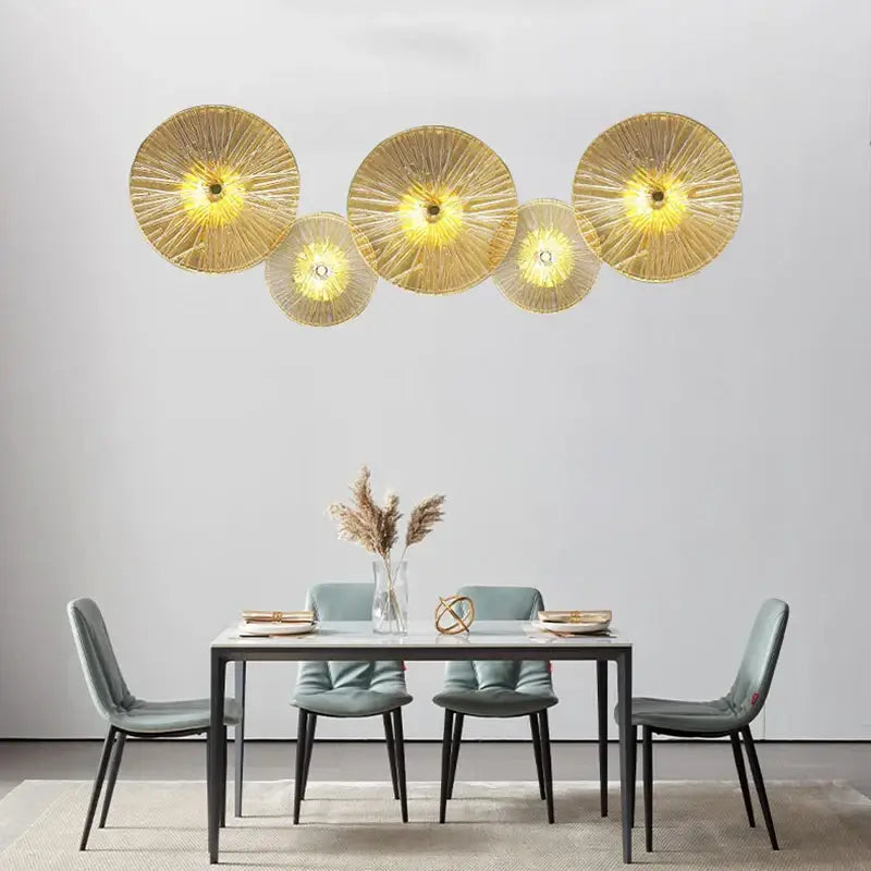 Modern golden crystal wall lamp set of 4 for living room
