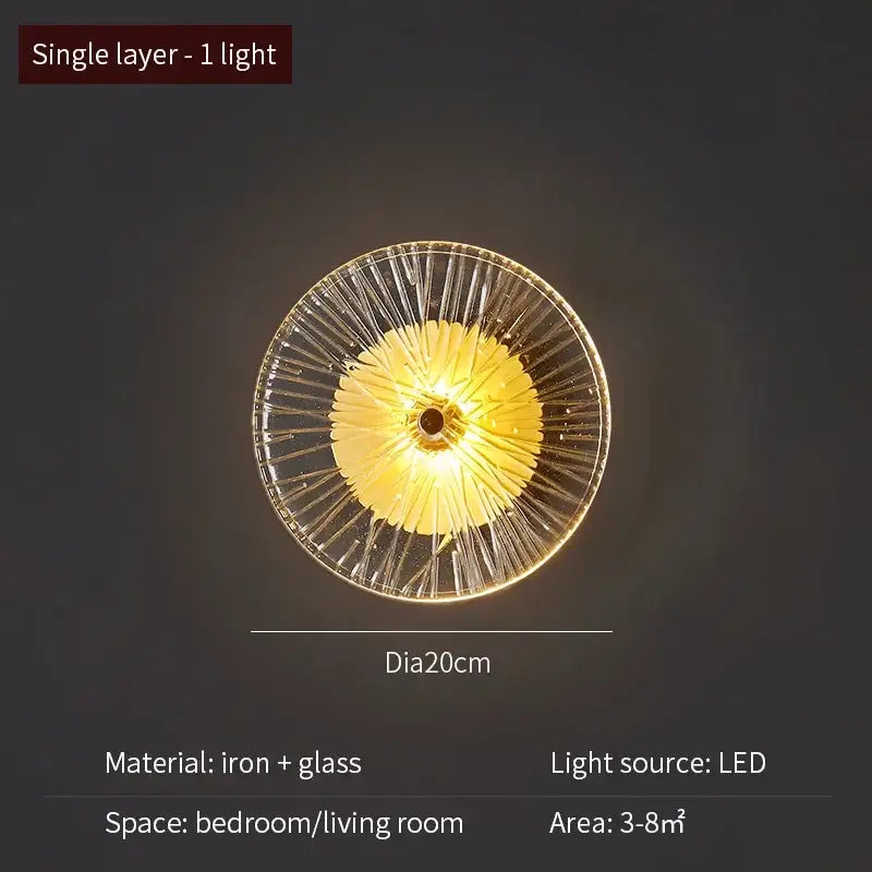 Modern golden crystal wall lamp set of 4 for living room