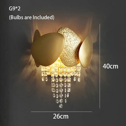 Modern golden crystal chandelier for living room