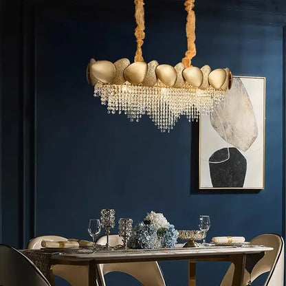 Modern golden crystal chandelier for living room