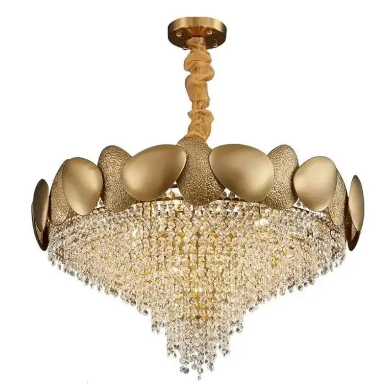 Modern golden crystal chandelier for living room
