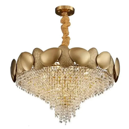 Modern golden crystal chandelier for living room