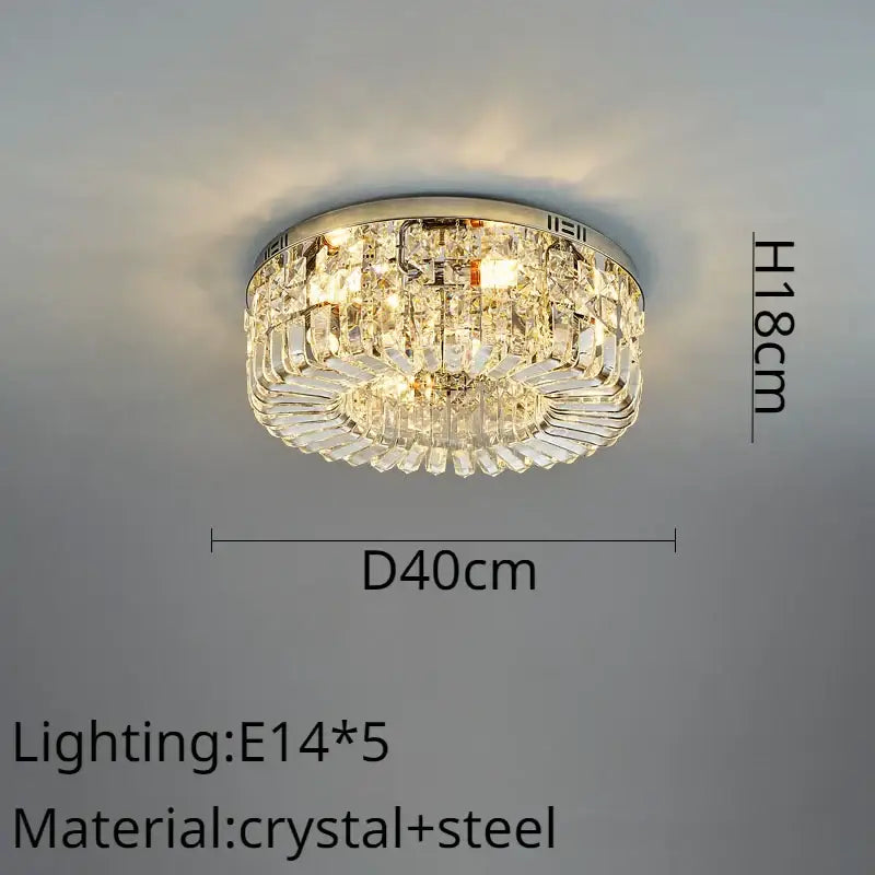 Modern golden crystal ring led ceiling lamp living room